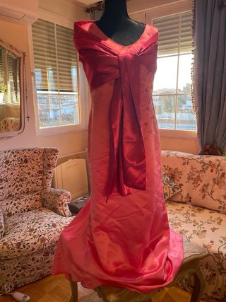 Vestido fiesta sirena rosa