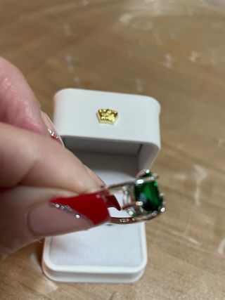 Anillo Plata con Piedra Verde Talla7