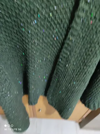 Cárdigan verde con lentejuelas