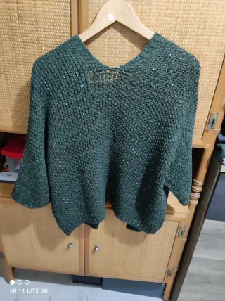 Cárdigan verde con lentejuelas