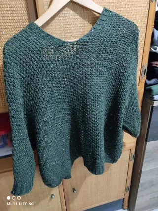 Cárdigan verde con lentejuelas