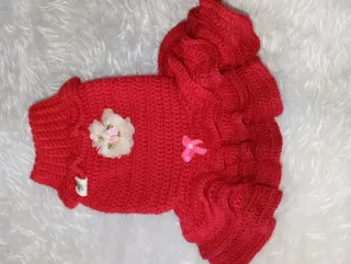 Ropa para Perro/Gato Roja con Volantes