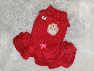 Ropa para Perro/Gato Roja con Volantes
