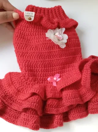 Ropa para Perro/Gato Roja con Volantes