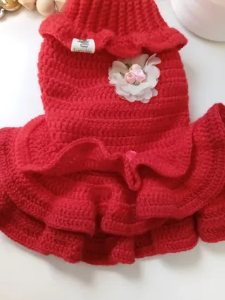Ropa para Perro/Gato Roja con Volantes