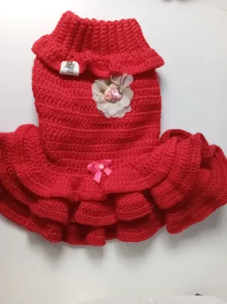 Ropa para Perro/Gato Roja con Volantes
