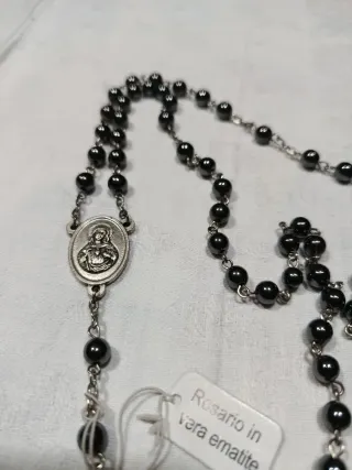 Set Rosario Cuore Immacolato in ematite + Libretto