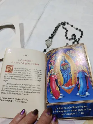 Set Rosario Cuore Immacolato in ematite + Libretto