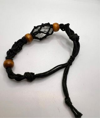 Diamante Herkimer Natural y Pulsera Macramé