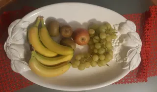 Centro tavola porta frutta ceramica decorato