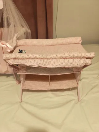 Conjunto Cuna y Cambiador La Nina Rosa