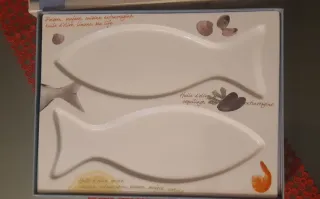 Vassoio doppio pesce R2S porcellana