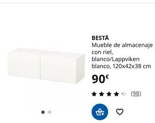 Armario/estantería Besta Ikea blanco y madera