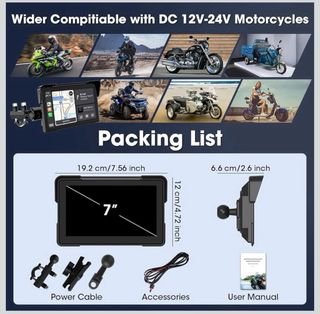 Pantalla 7 CarPlay Android Auto Moto NUEVO