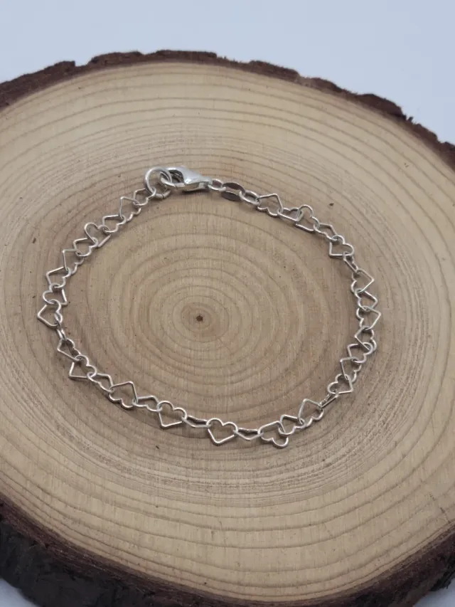 Pulsera Corazón Plata de Ley