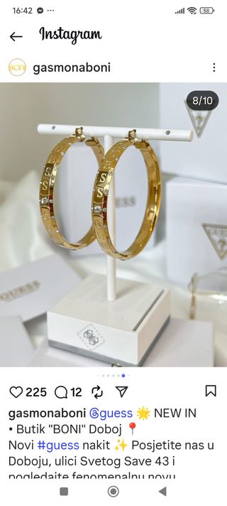 Pendientes Guess acero Dorados Nuevos,calidad.