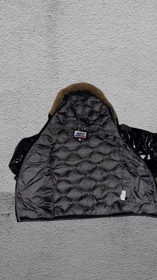 Blauer Piumino Nero con Cappuccio Pelliccia M