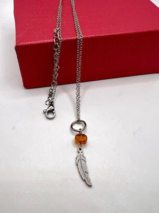 Colgantes variados Acero Pluma y mineral