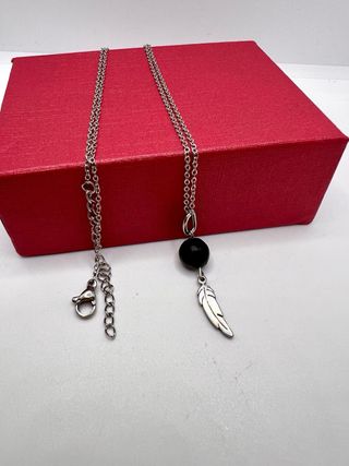 Colgantes variados Acero Pluma y mineral