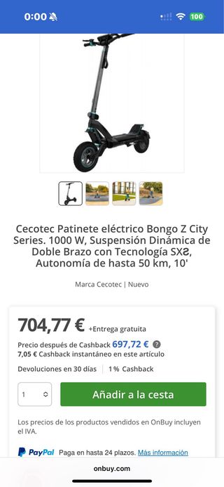 Patinete eléctrico Cecotec bongo serie Z power