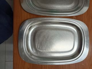 2 Piatti Portata Acciaio Inox Spessi