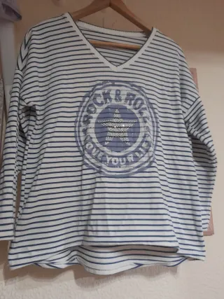 Jersey rayas blancas y azules