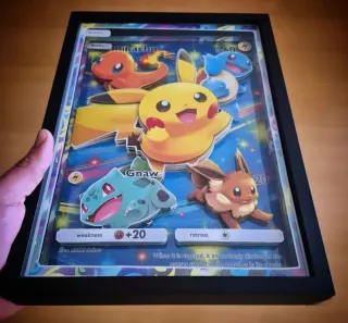 Carta Pokémon 3D Pikachu y amigos