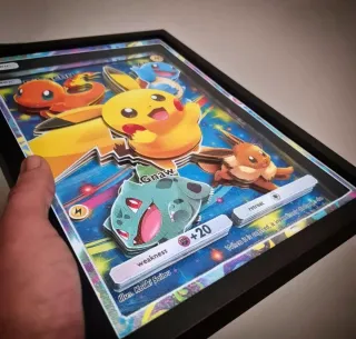 Carta Pokémon 3D Pikachu y amigos