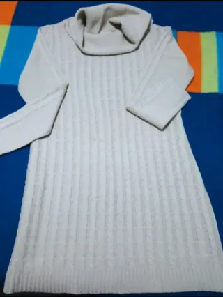 Vestido de punto beige talla L