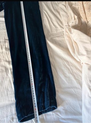 Pantalón Mango Terciopelo Azul Verdoso Talla S