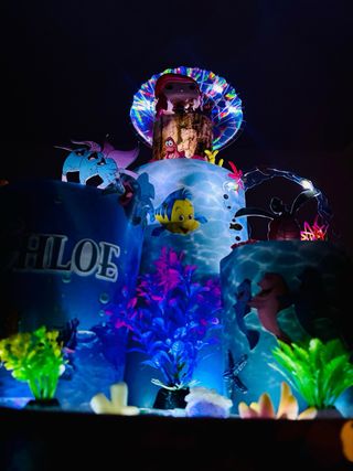 Tarta de pañales temática La Sirenita