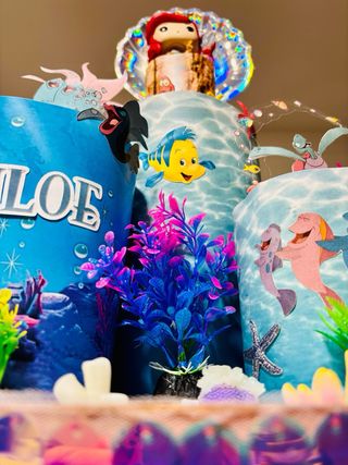 Tarta de pañales temática La Sirenita