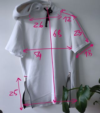 Sudadera H&M Blanca Manga Corta Talla M