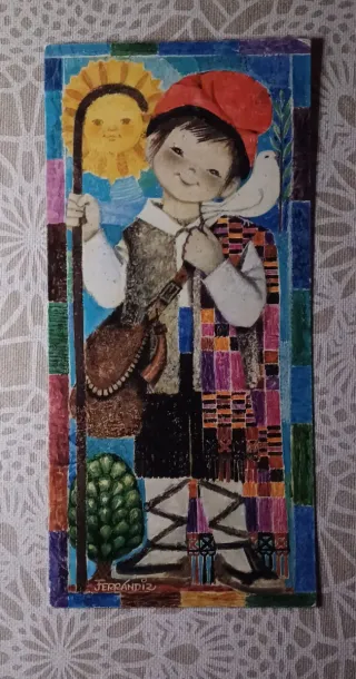 3 Postales de Ferrandiz 23x11cm Años 60-70