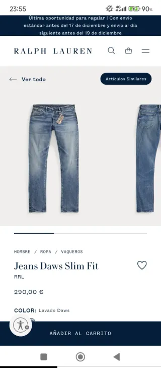 Pantalón vaquero Ralph Lauren hombre azul