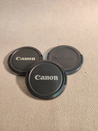 Pack 3 tapas objetivos Canon E-58mm