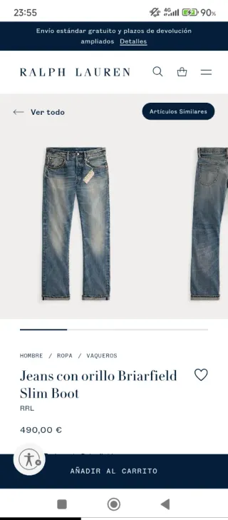 Pantalón Ralph Lauren Hombre Azul Vaquero