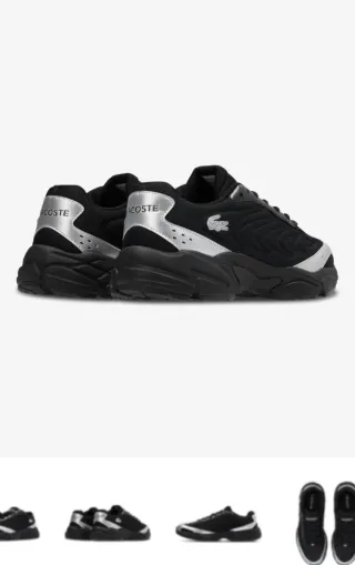 Zapatillas Lacoste Negras y Plateadas