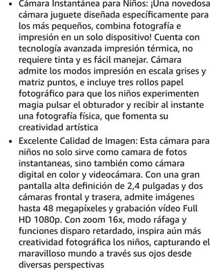 Cámara Instantánea Infantil ElecMoga Unicornio