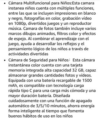 Cámara Instantánea Infantil ElecMoga Unicornio