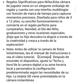 Cámara Instantánea Infantil ElecMoga Unicornio