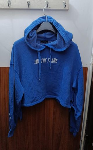 Sudadera corta azul mujer Talla S