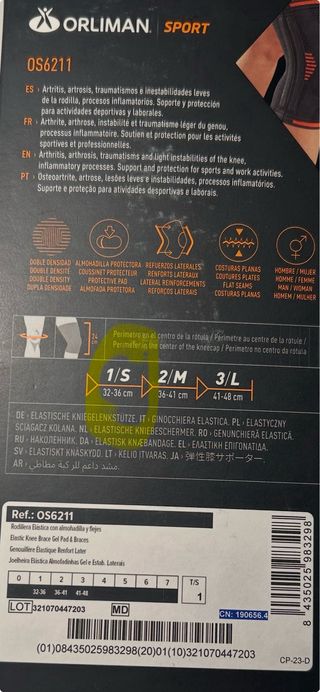 Rodillera Orliman Sport OS6211 Talla S
