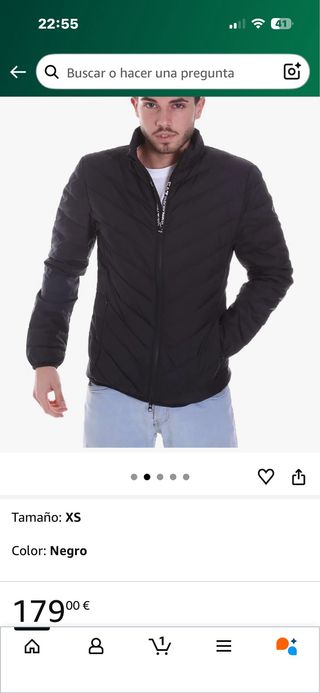 Chaqueta EA7 Negra Talla M original PVP 179€