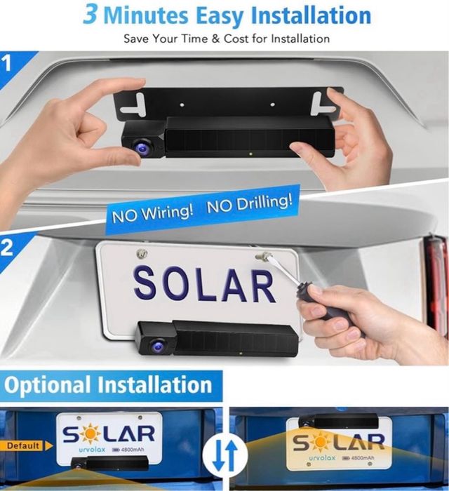 Cámara solar trasera vehículos