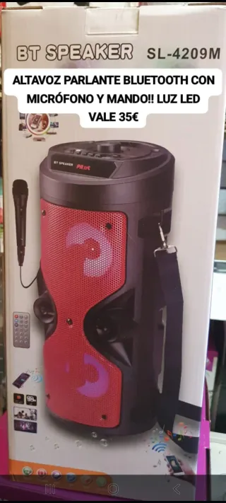 Altavoz Bluetooth SL-4209M con Micrófono y Mando