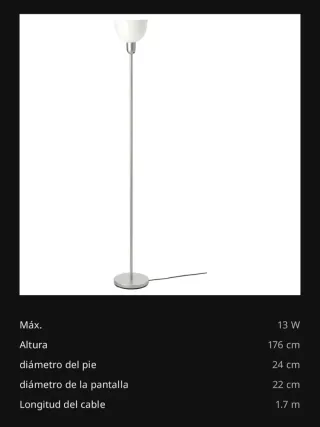 Lampada da terra Hektogram IKEA Argento