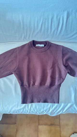 Jersey Zara marrón manga larga