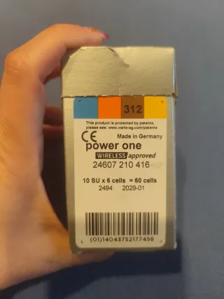 Batterie per apparecchi acustici powerone p312