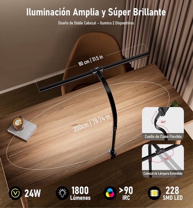 Lámpara Escritorio Doble JEEBEL